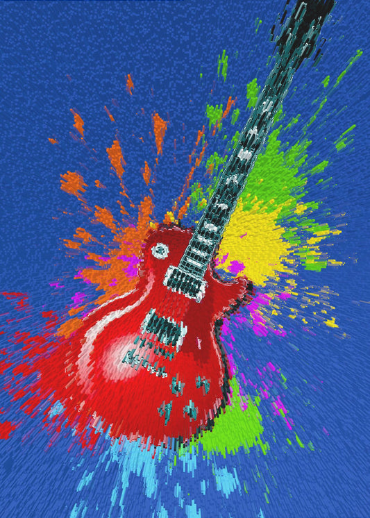 Elektrische gitaar pop-art explosie | Poster