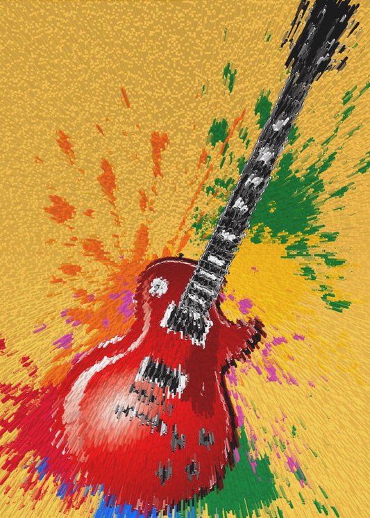 Elektrische gitaar popart exploderend | Poster