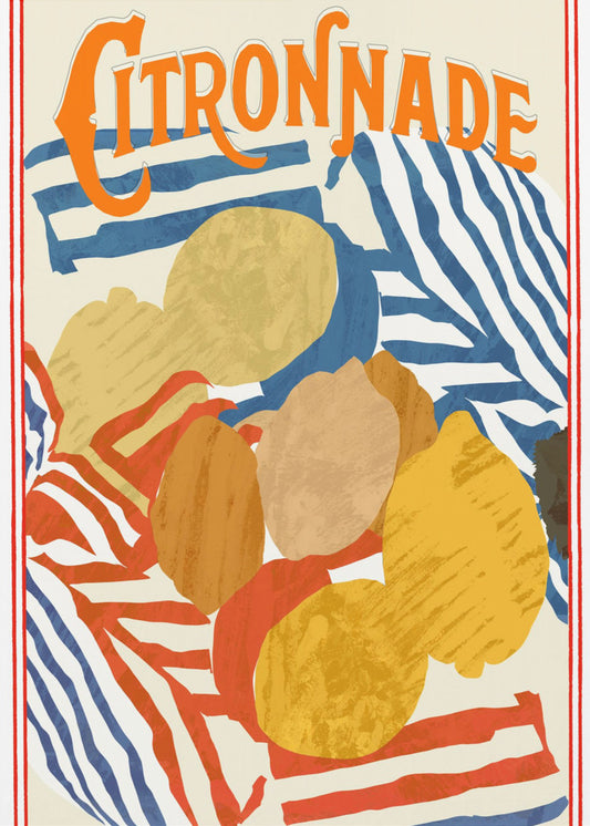 Citronnadeblauw en rood | Poster