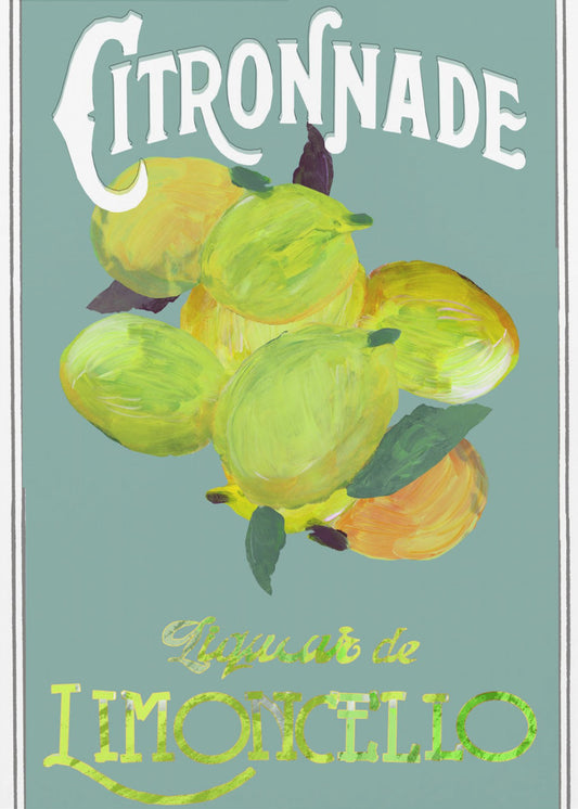 Citronnade Limoncello Op Blauw | Poster