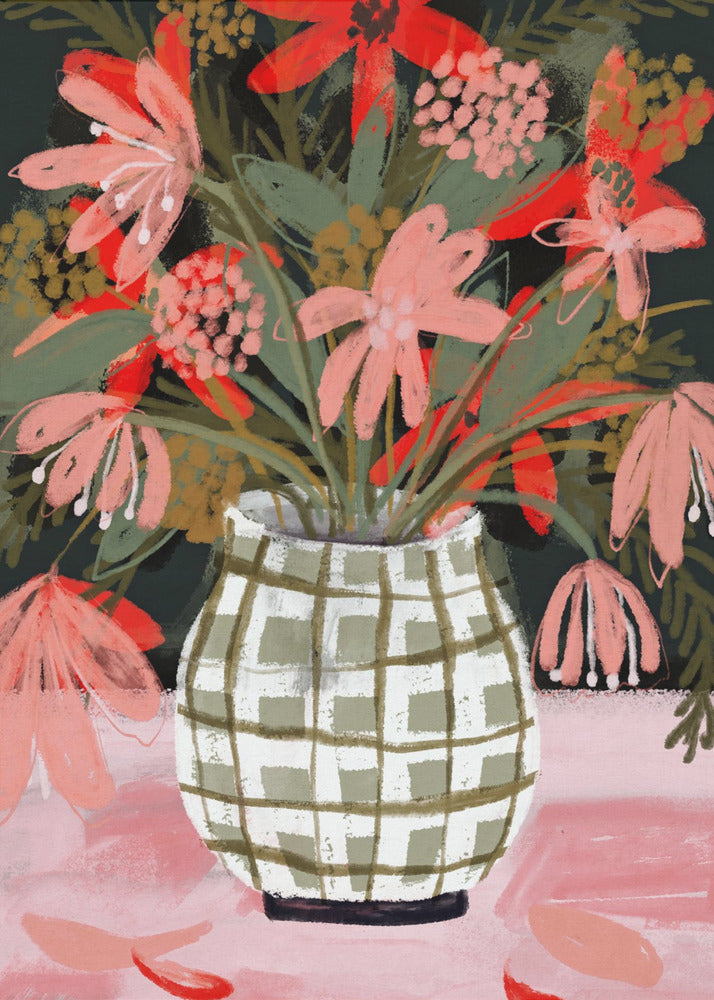 Petals in Patterned Vase | Poster