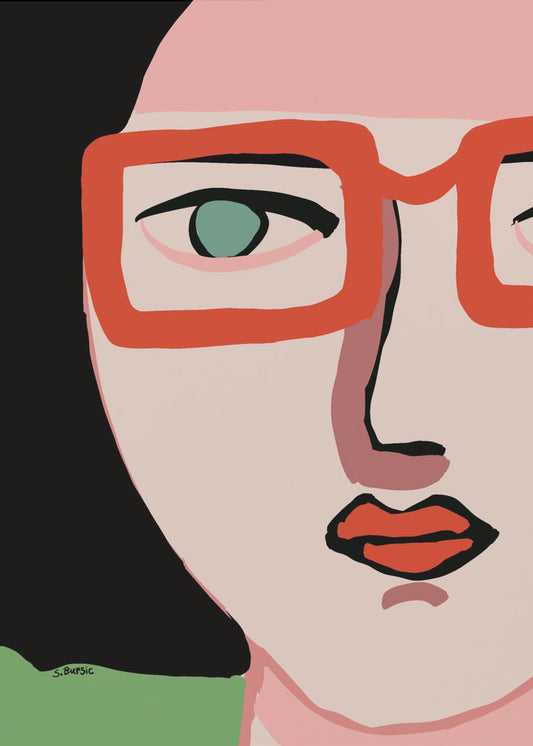 Lady with red glasses | Poster