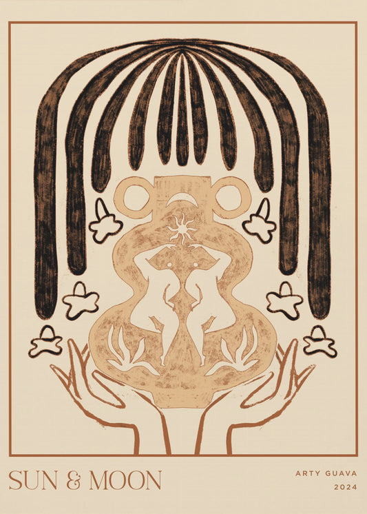 Vessel Collection : Sun &amp; Moon (LineArt) | Canvas