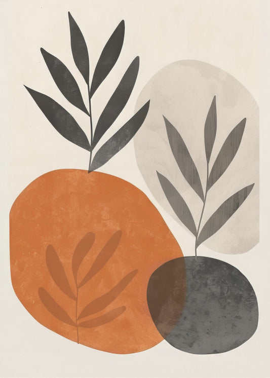Geschilderde vormen en planten 3 | Canvas