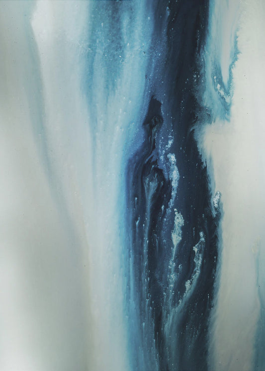 Flowing - Diepblauw | Canvas