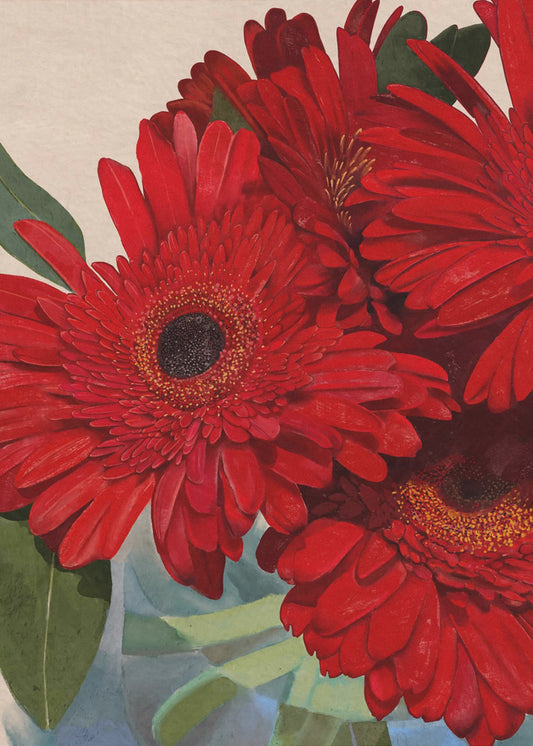 Red Gerbera Daisy Detail 3 | Poster