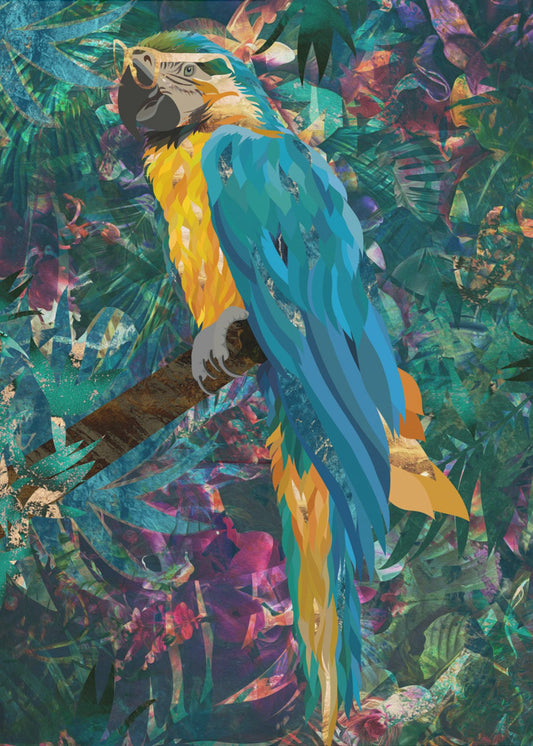 Tropical Floral Jungle - Macaw | Canvas