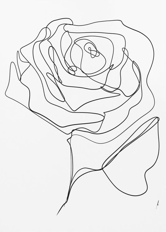 ROOS EENLIJN TEKENING | Canvas