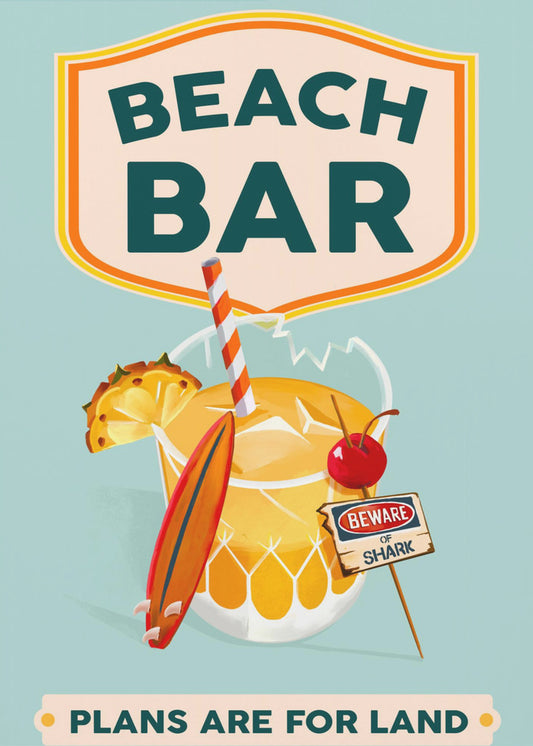 Strandbar Zomer Tropische Cocktailbar Kunst | Canvas