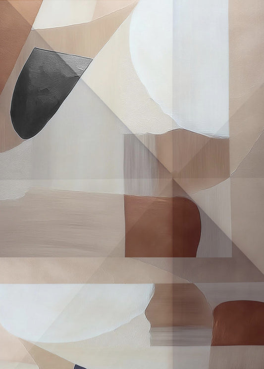 Abstract Koper Neutraal Toon Schilderij 2 | Poster