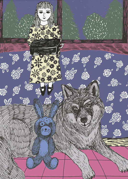 Meisje met wolf | Canvas