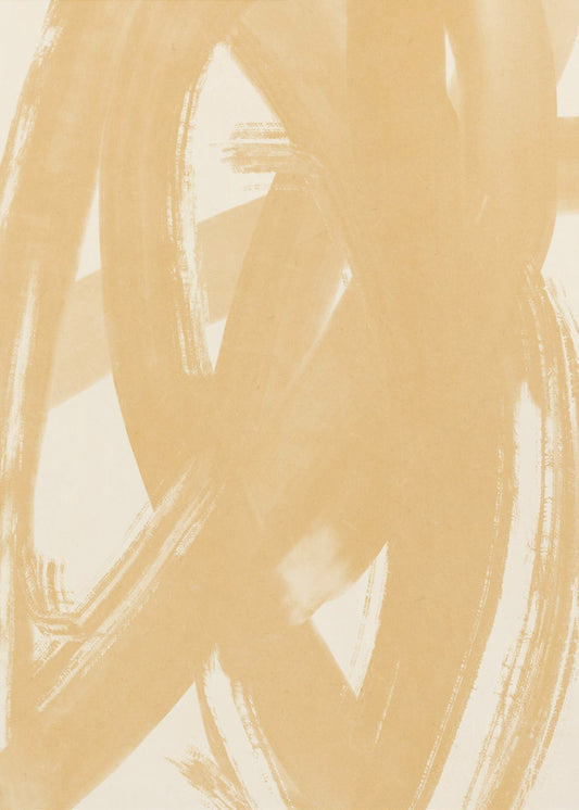 Dynamic Beige Brushstrokes | Poster