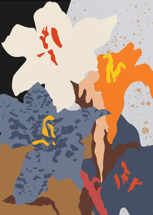 Abstracte lelies van dichtbij | Poster