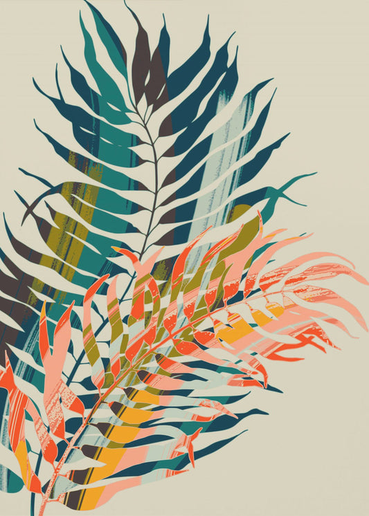 Kleurrijke palmbladeren | Canvas