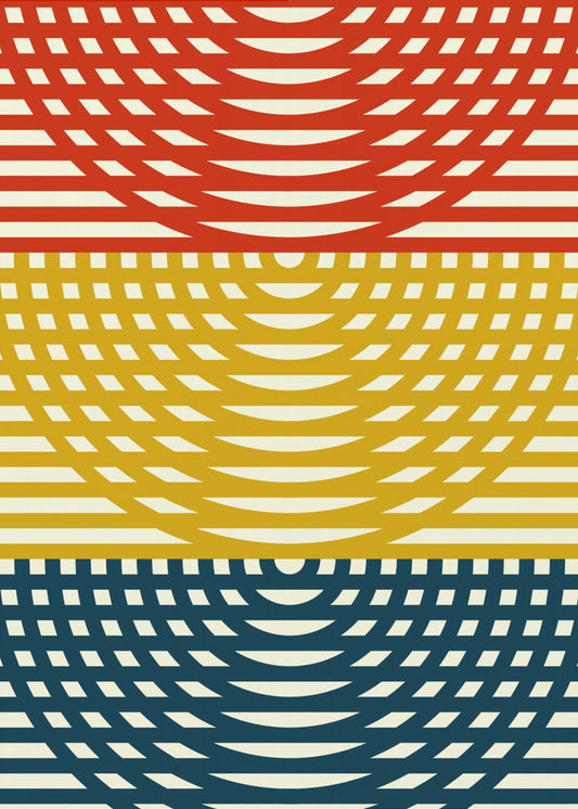 Driekleurige golven | Canvas