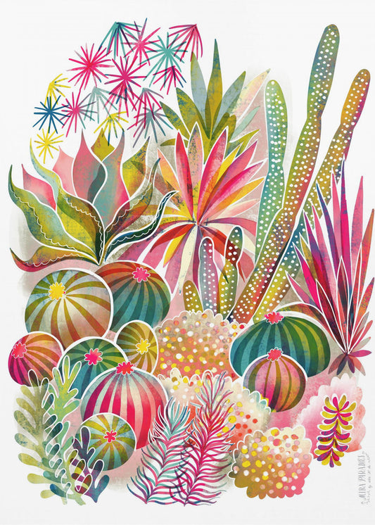 Bloeiende vetplanten- en cactustuin | Poster