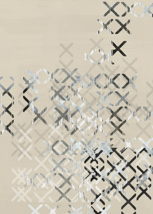 Minimal X Zwart-wit Compositie 3 | Poster