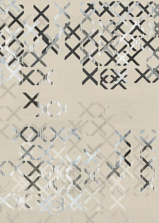 Minimal X Zwart-wit Compositie 4 | Poster