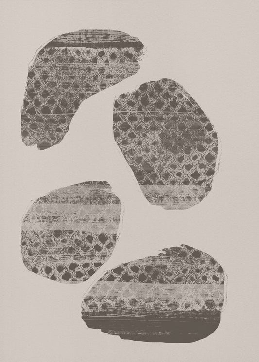 Stonescape – Abstracte organische vormen in taupe en bruin | Canvas