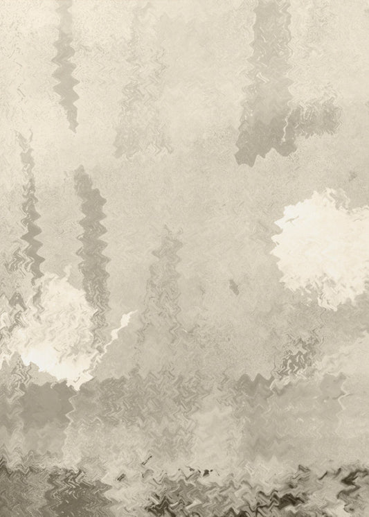 Twee manen. Reflecties. Abstract landschap in neutrale kleuren nr. 1 | Canvas