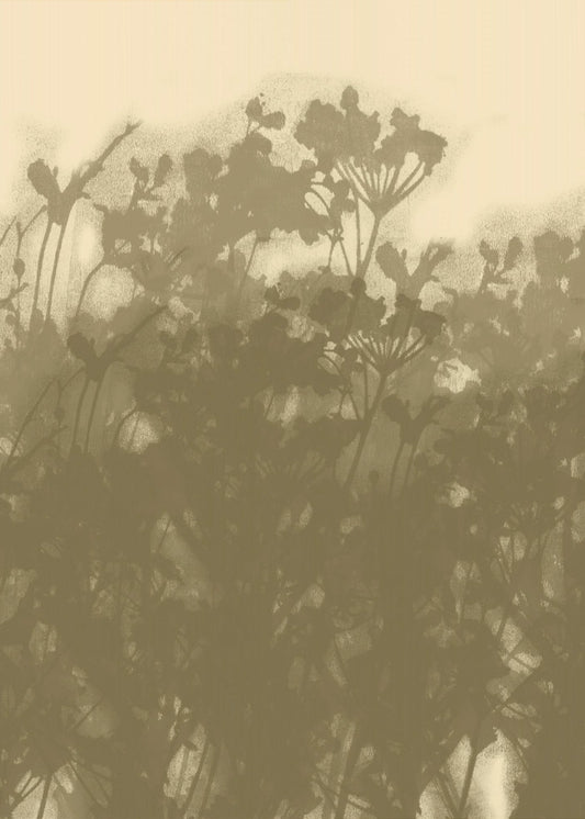 Mistige Weide. Abstracte Botanische Kunst Nr. 2 | Canvas
