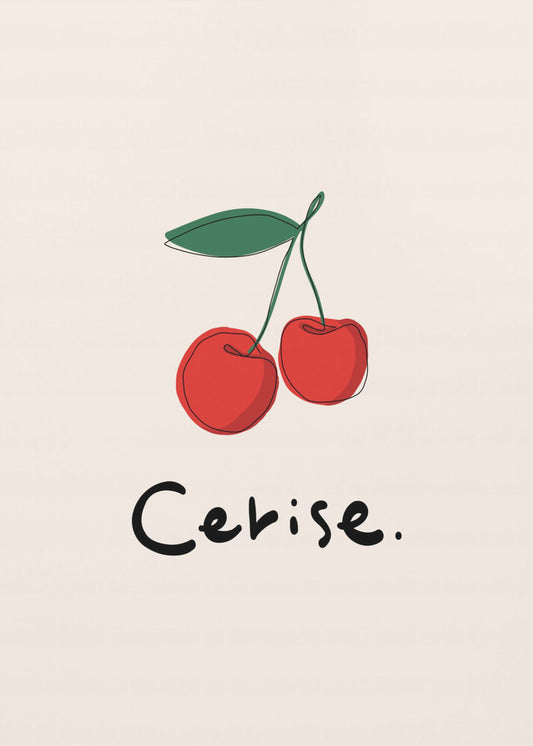 Moderne Franse fruitcollectie "Kers / Cerise" | Poster