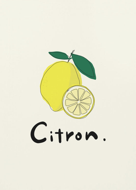 Moderne Franse fruitcollectie "Citroen / Citron" | Canvas