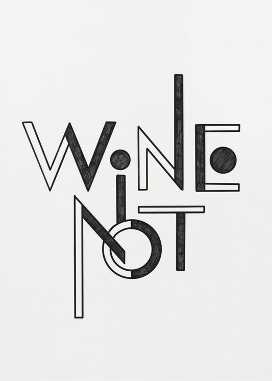 Wijn Niet handgetekende tekst &amp; citaat | Canvas