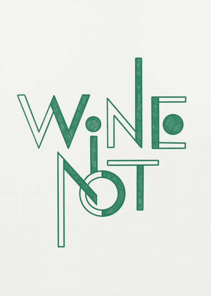 Wijn Niet handgetekende tekst &amp; citaat | Canvas