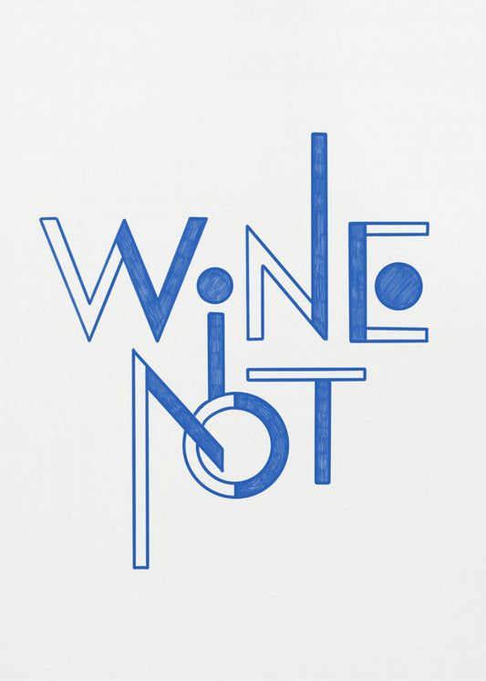 Wijn Niet handgetekende tekst &amp; citaat | Canvas