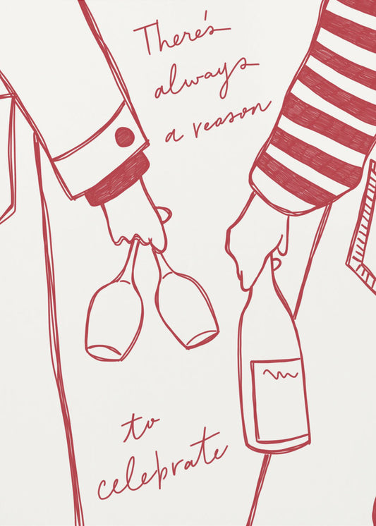 Vrouw met wijnfles en wijnglas (rood) - Wine Vin Rouge Femme | Canvas