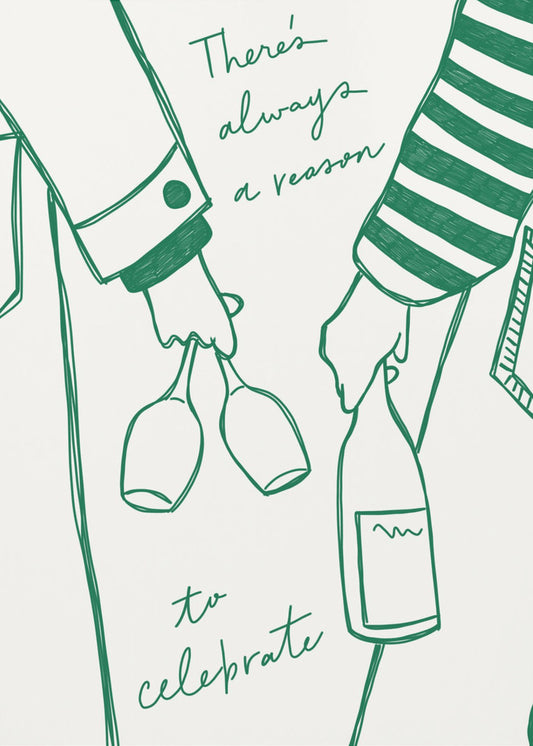 Vrouw met wijnfles en wijnglas (groen) - Wine Vin Femme Vert | Canvas