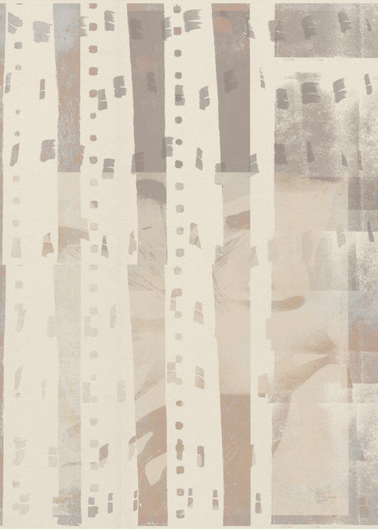 Neutraal abstract patroon in licht terracotta, taupe en wit. | Canvas