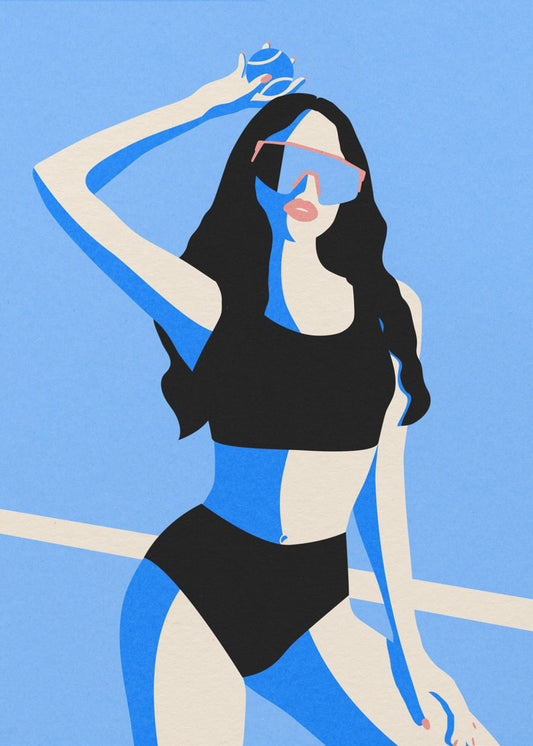 Blauw Sportmeisje | Canvas