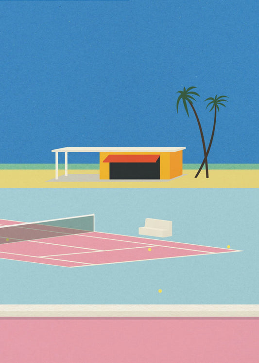Tennis aan het strand | Canvas