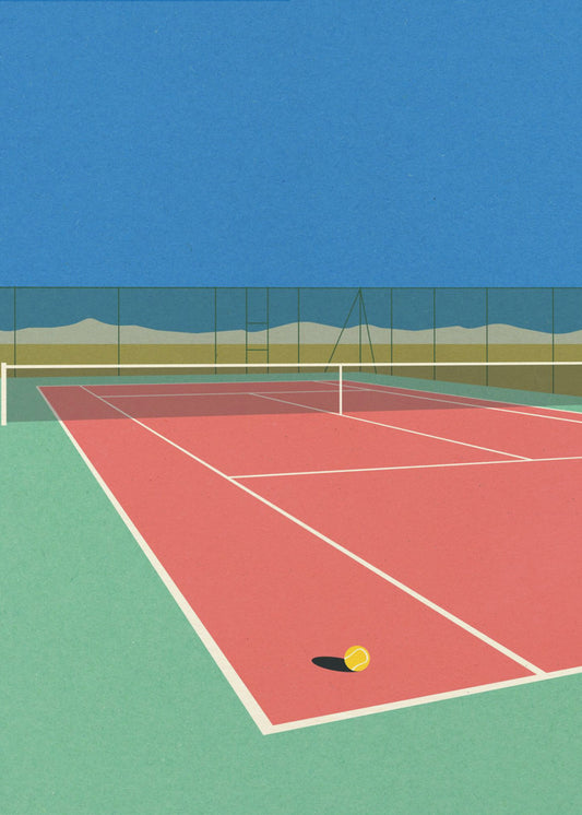 Tennisbaan in de woestijn | Canvas