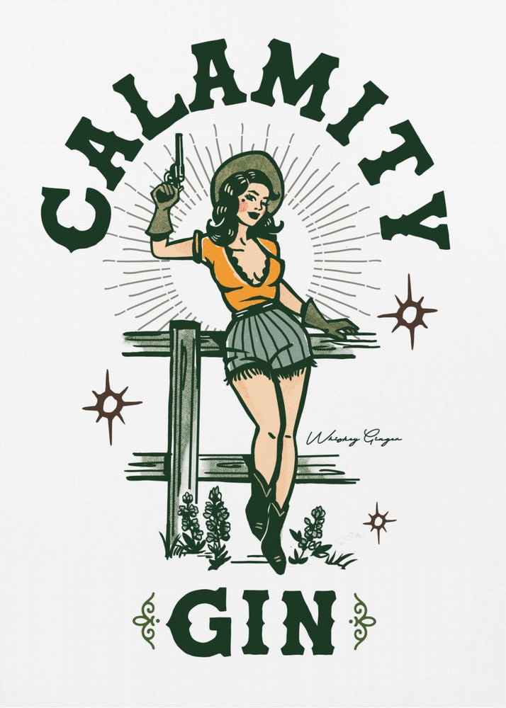 Calamity Gin Grappige Retro Western Cowgirl Kunst | Poster