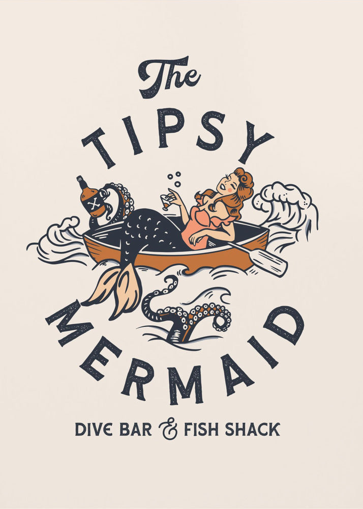 Tipsy Mermaid Dive Bar Zeemeermin Kunst | Canvas