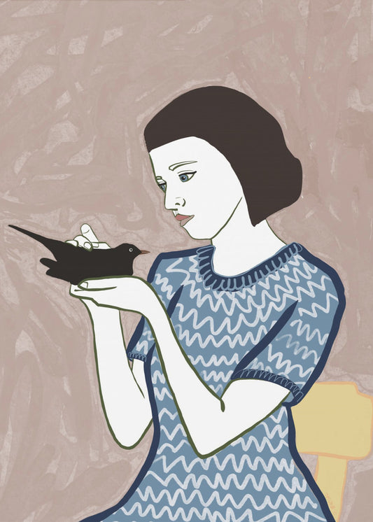 Vogelvrouw zittend | Canvas