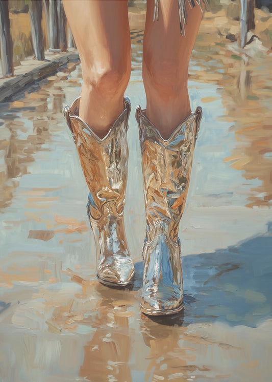 Zilveren Cowgirl | Canvas