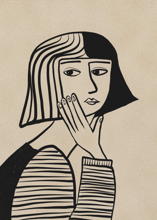 Denkend meisje | Canvas