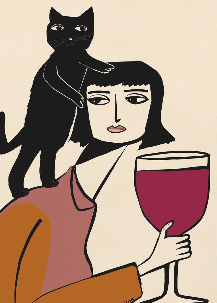 Wine and cat lover | Poster