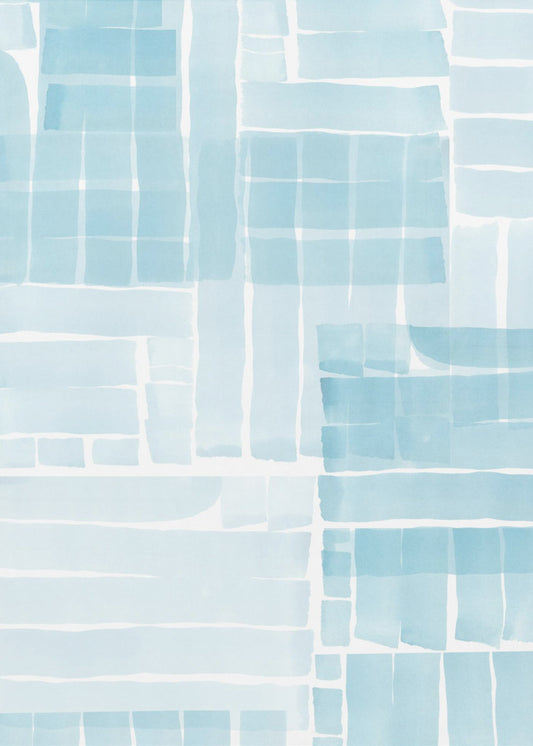 Light Blue Watercolour Grid Wash 2 | Canvas