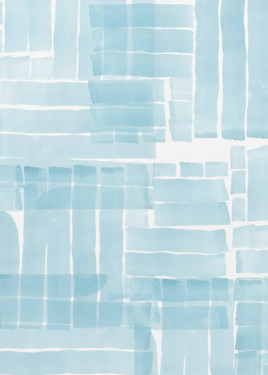 Light Blue Watercolour Grid Wash 3 | Canvas