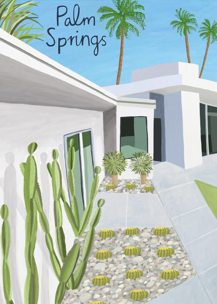 Moderne architectuur van Palm Springs door kunstenaar Carla Daly | Poster