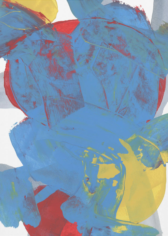 Abstracte Blauwe Rode Gele Vormen 1 | Canvas