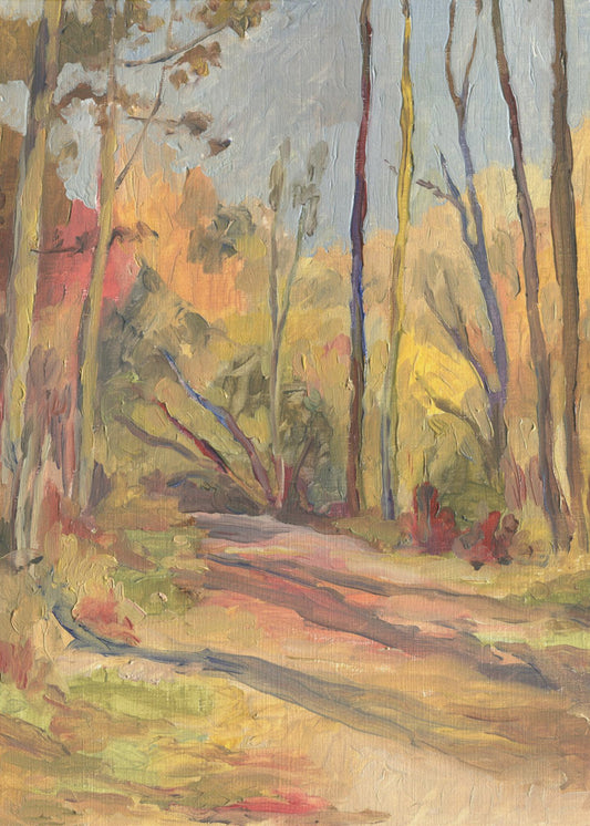 Herfstwandeling Olieverfschilderij | Poster
