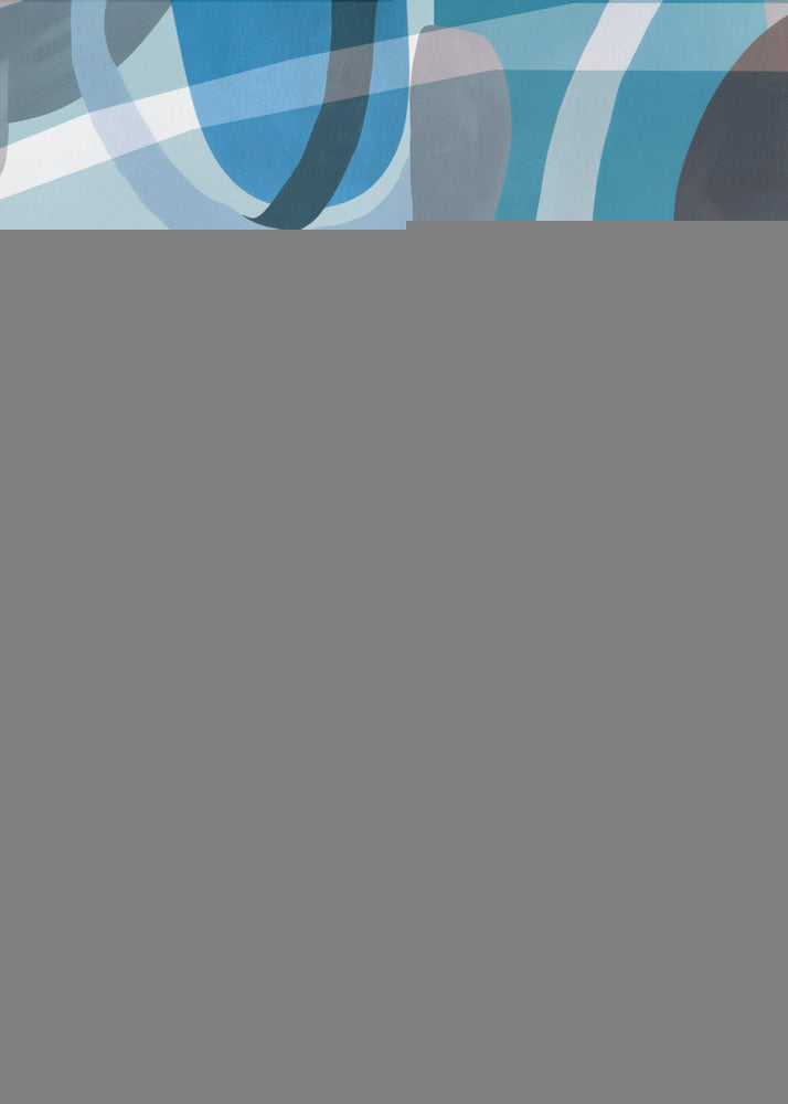 Abstracte blauwe en neutrale wervelende vormen 2 | Canvas