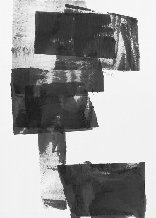 Zwart-wit abstracte compositie nr. 1 | Canvas