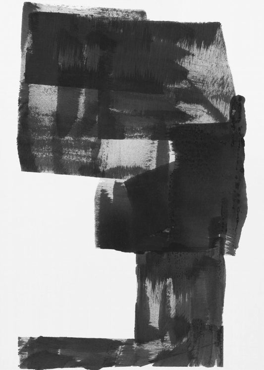 Zwart-wit abstracte compositie nr. 2 | Canvas